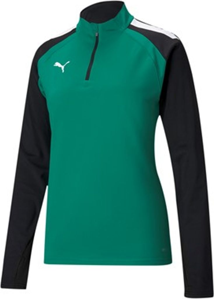 Puma teamLIGA Quarter-Zip Fußballtrikot Damen grün schwarz Gr XS