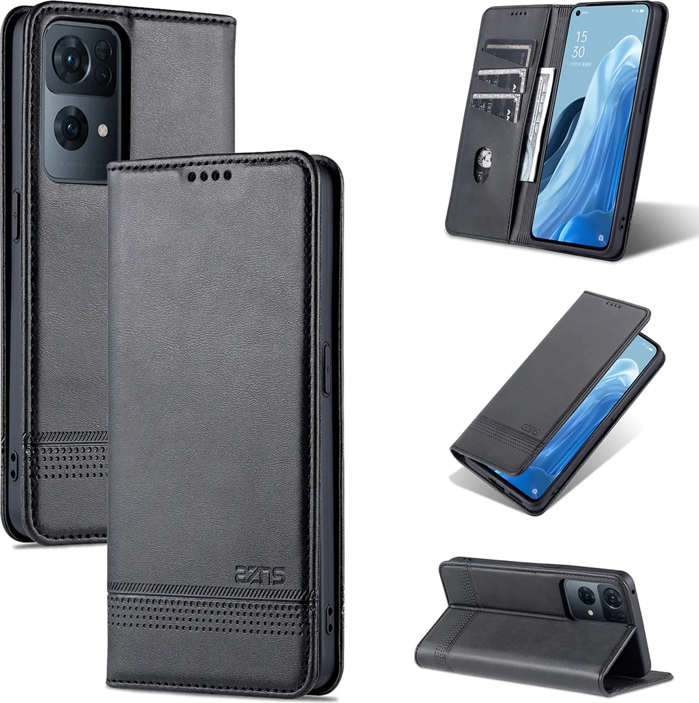 OPPO Reno7 Pro 5G Custodia Flip Nera: Protezione Smart e Funzione Stand