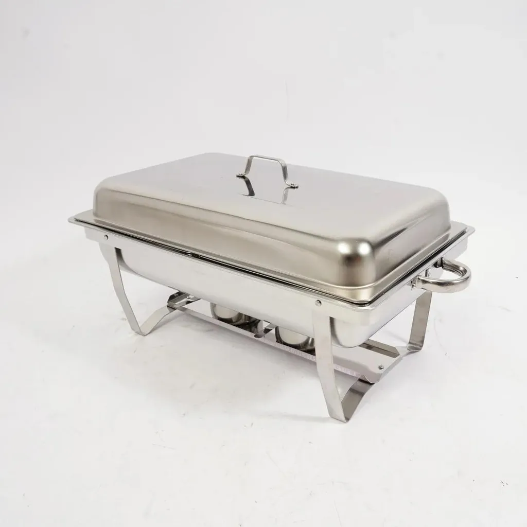 Chauffe-Buffet Bain-Marie avec Support Pliable - Design Inox Noir 7,5L