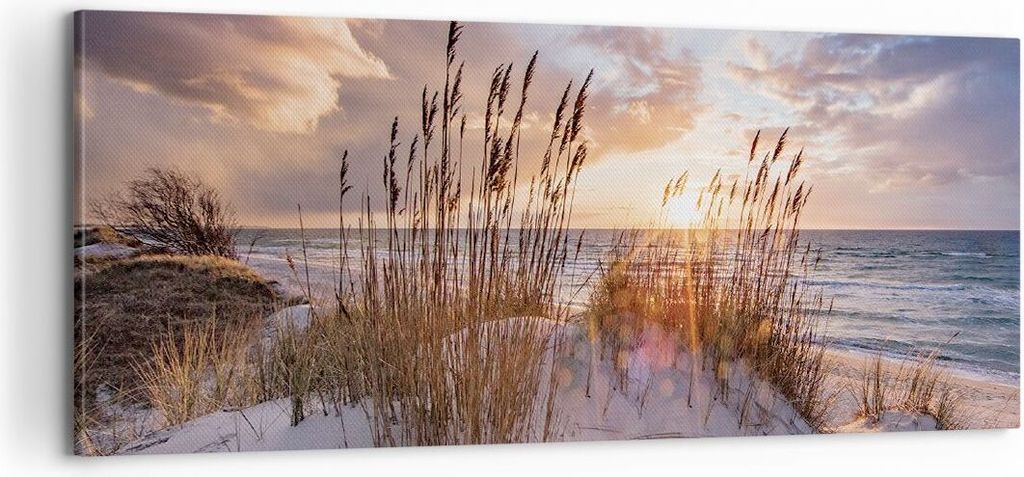 Bild auf Leinwand - Leinwandbild - Einteilig - Westen auf der Strand - 100x40cm - Wand Bild - Wanddeko - Wandbilder - Leinwanddruck - Bilder - Wand...