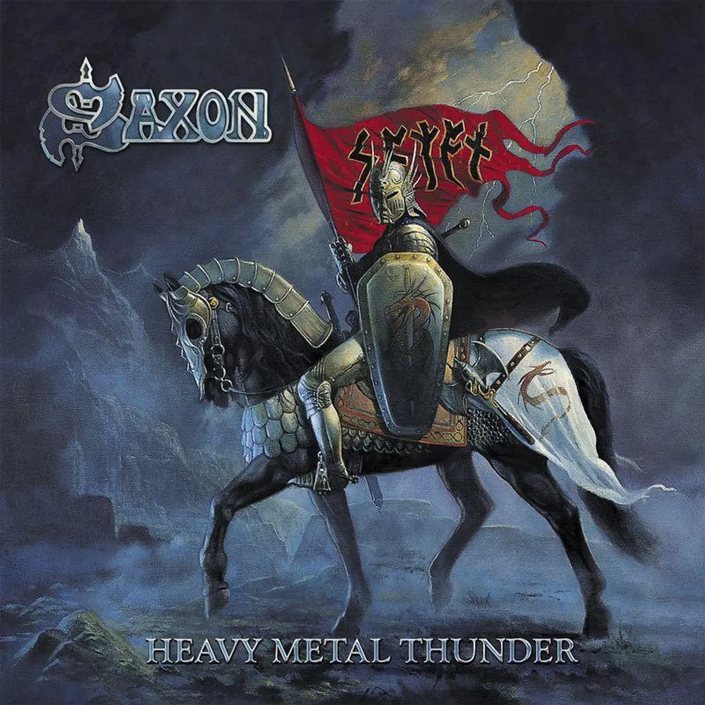 T-shirt Tonnerre de Saxon Heavy Metal en Coton Noir : Design Rock Original