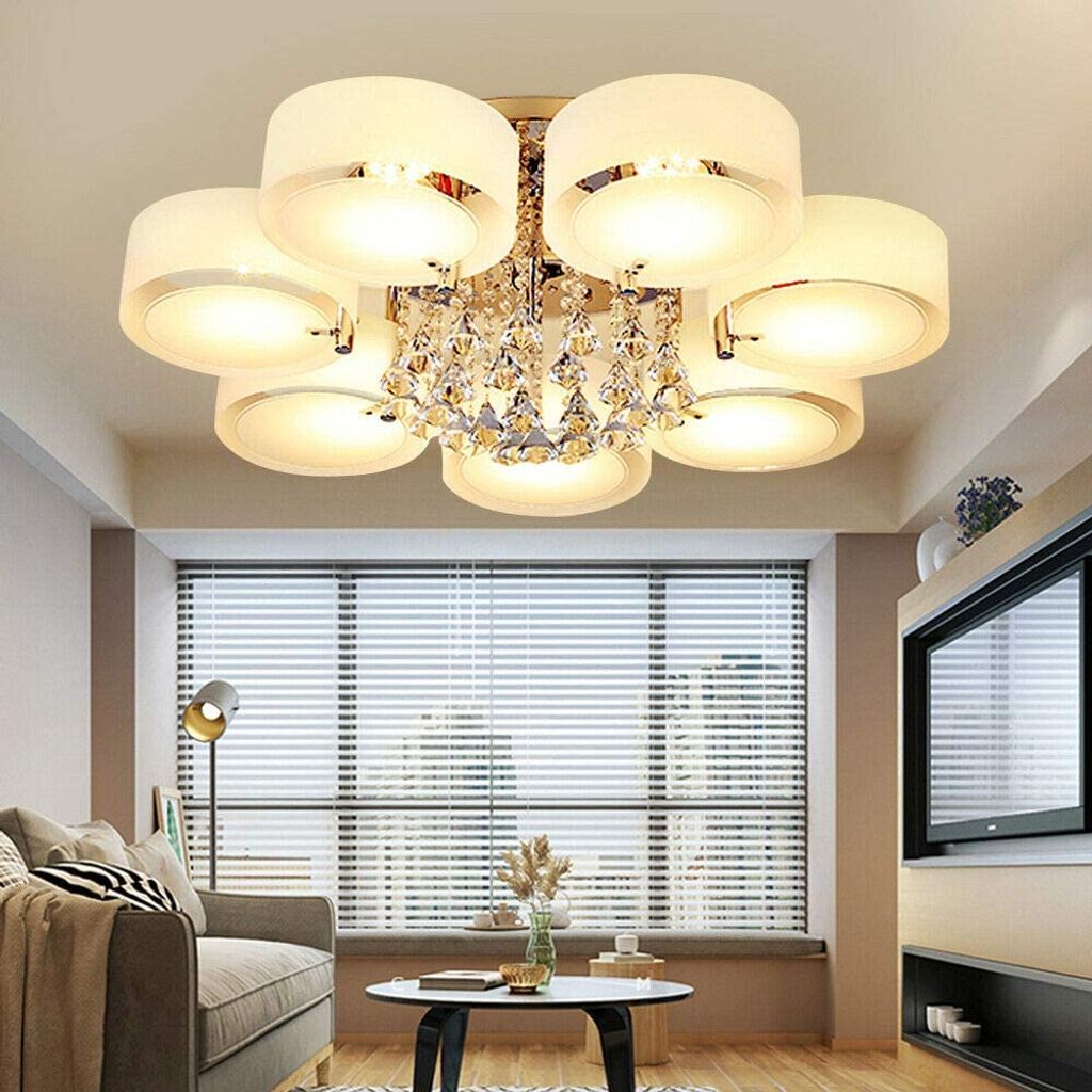 LED Decken-Lampe  Kristall  Decken-Leuchte Kronleuchter Wohnzimmer Flur Küche 