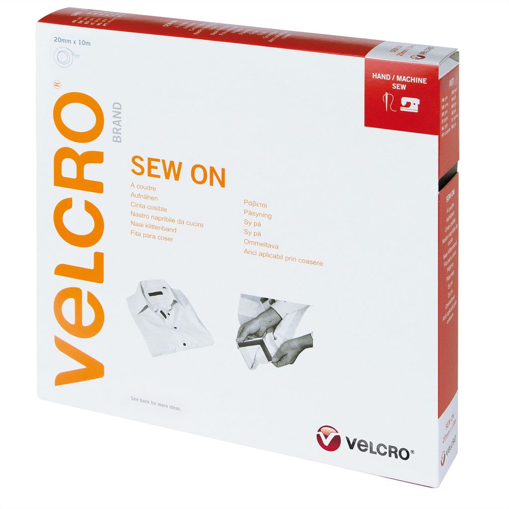 VELCRO Klettband zum Aufnähen, Haken & Flausch 20mm x 10m Rot