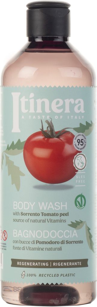 Itinera Regenerierend Duschgel mit Sorrento-Tomatenschale – Pflegende und feuchtigkeitsspendende Formel, reich an Antioxidantien – Ultra-Mildes...