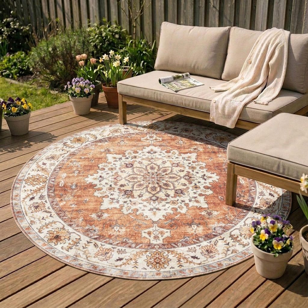 Volero - Vintage Gartenteppich Rund - Santo Medaillon Produktbild 