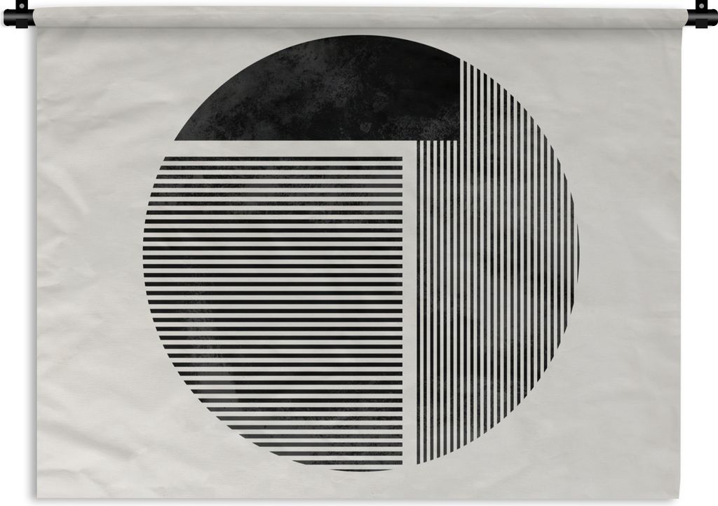 MuchoWow Wandteppich Wandbehang Minimalismus - Kreis - Design 60x45 cm Tapisserie Dekoration Wandtuch - Das Schlafzimmer