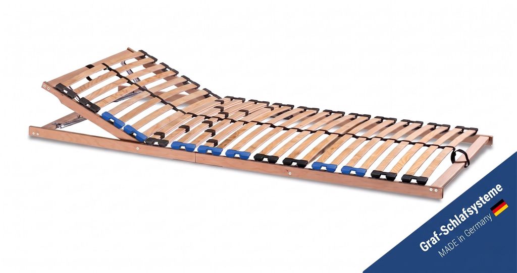 LEO KV Lattenrost 7 Zonen 90 x 200 cm Kopfteil verstellbar Produktbild 