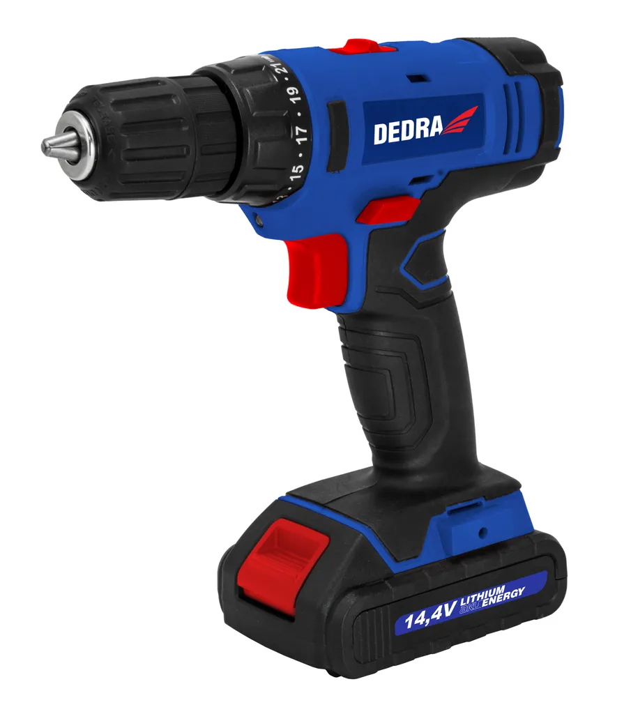 Perceuse sans fil Dedra 14.4V mandrin 10mm et 21 positions de couple