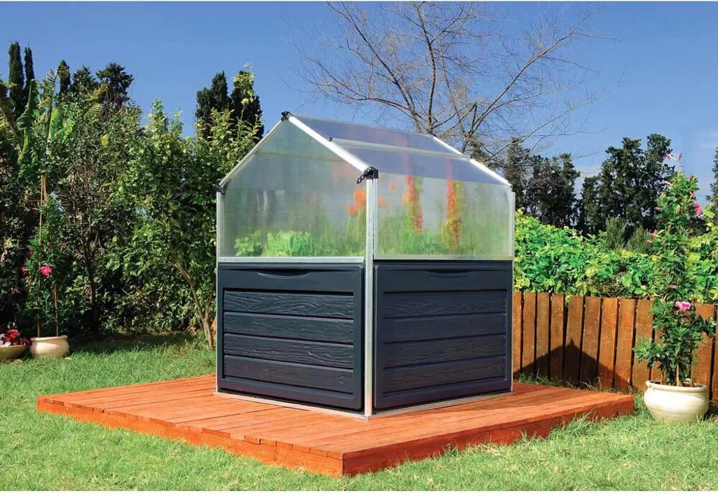 Serre de jardin surélevée en polycarbonate 1,7m² Plant Inn Argentée