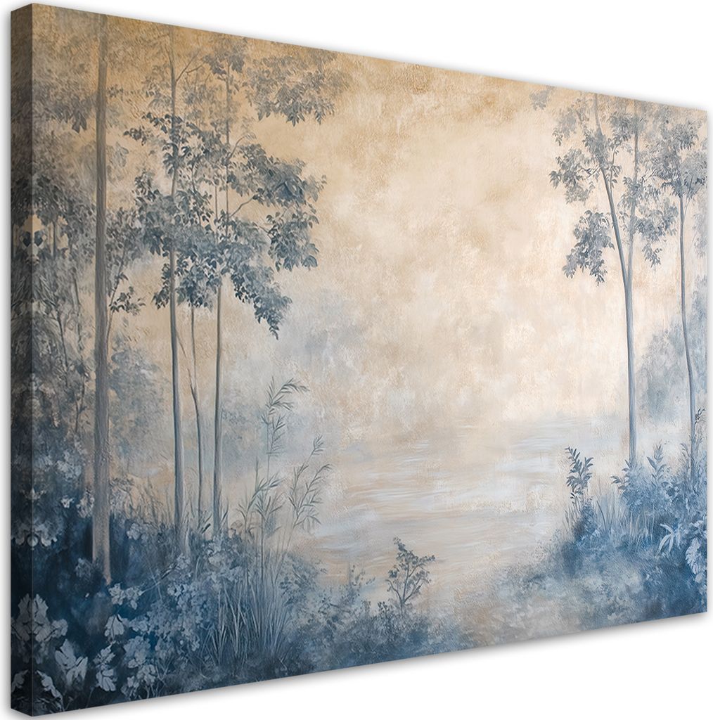 Feeby - Leinwand Bilder - Wald im Nebel - 30x20 cm - Deko Wohnzimmer - Wandbilder Schlafzimmer - Deko Aesthetic - Wand Deko - Leinwand Groß - Deko...