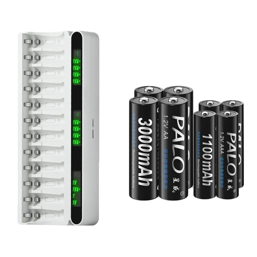 Chargeur de batterie AA AAA pour manette et jouet avec écran LCD