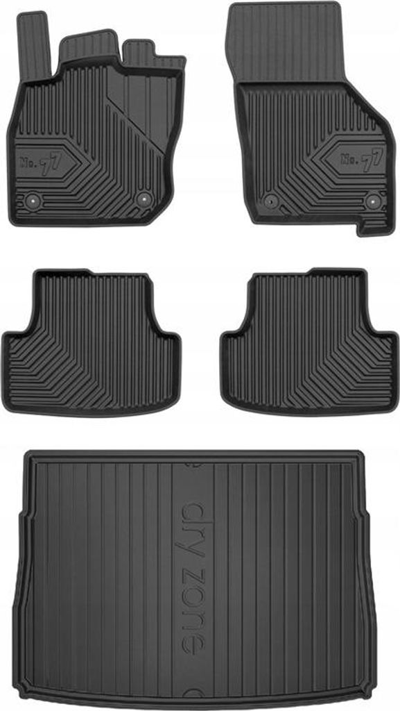 SET 77 Fußmatten und Fußmatten VW Golf 8 Schrägheck ab 2019-