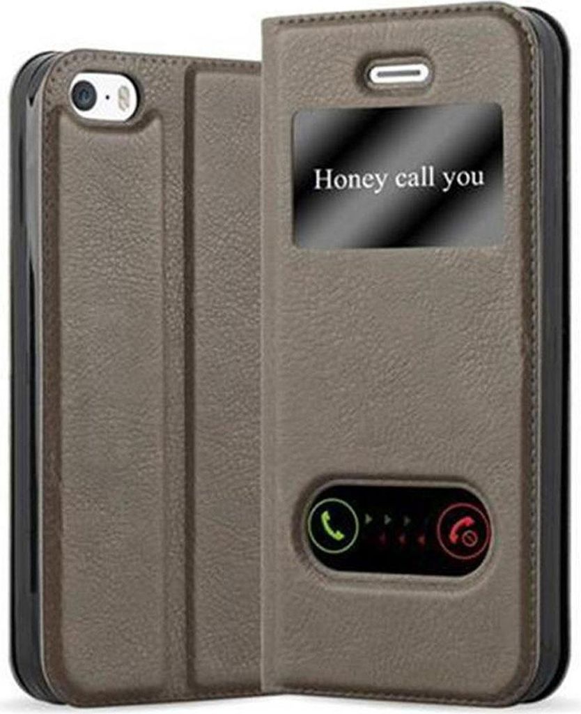 Cadorabo Schutzhülle für Apple iPhone 5 / 5S / SE 2016 Hülle in Braun Handyhülle Book Case Cover Etui