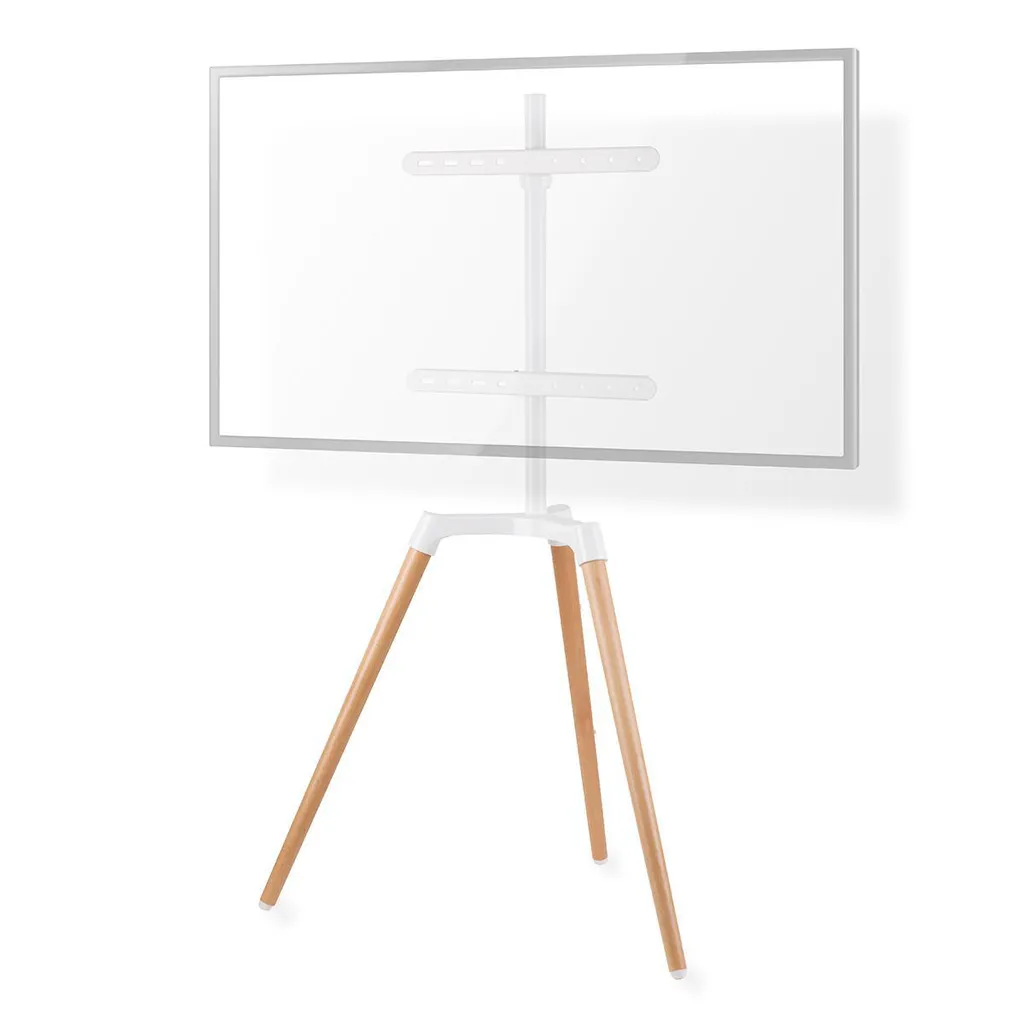 Pied TV Blanc Design pour Salon Moderne - Compatible Écrans 50-65 Pouces