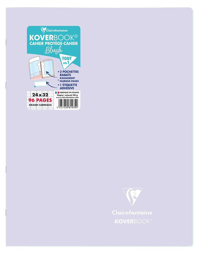 Clairefontaine Koverbook BLUSH, PP-Umschlag, 24x32 cm, 48 Blatt, Lindengrün/Lila, 1 Stück