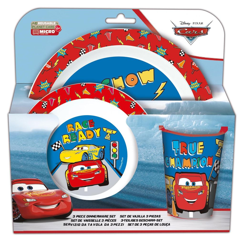 P:os 33711088. Ontbijtset Cars, 3-delige serviesset met Productafbeelding 