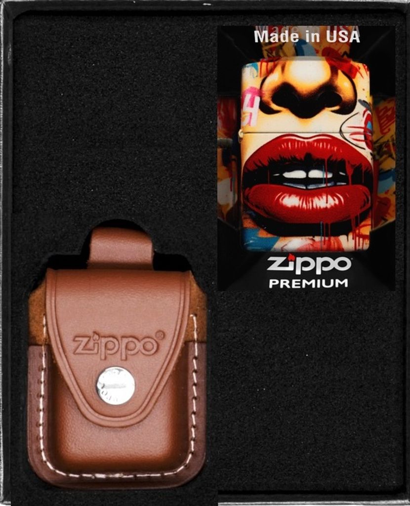 Zippo Feuerzeug Set STREET ART FACE DESIGN Geschenk Nr. 2