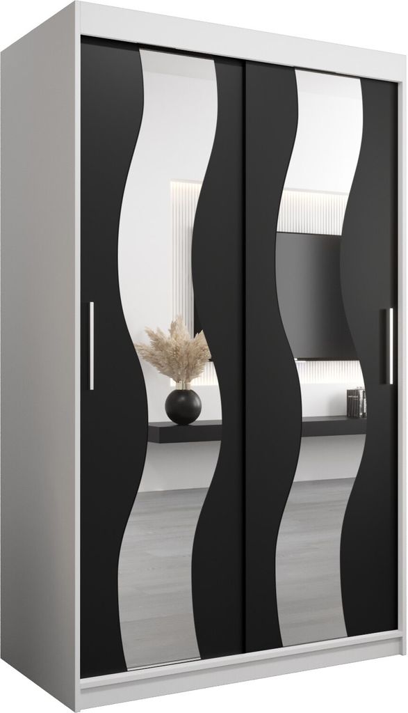 Kleiderschrank, Schiebetürenschrank Schlafzimmer, Schrank mit Spiegel SEWILLA 120 cm