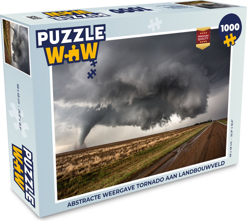MuchoWow Puzzle 1000 Teile Abstrakte Darstellung eines Tornados auf einem landwirtschaftlichen Feld - Erwachsene - Rätsel