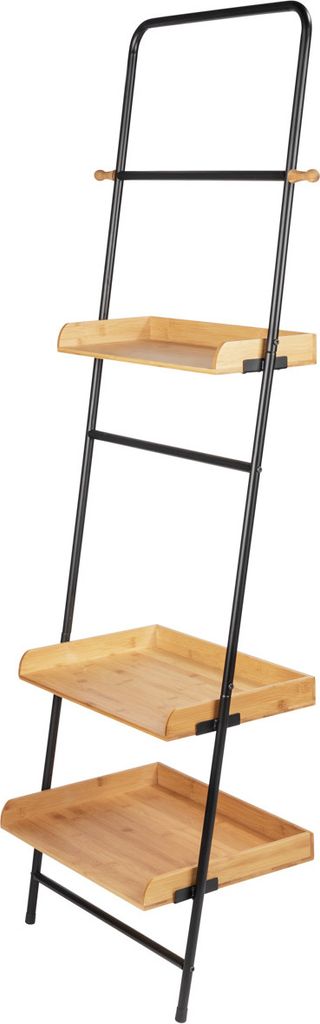 WENKO Stand Regal LOFT Leiter Treppen Küchen Bambus Haken Halter Ablagen Bad WC