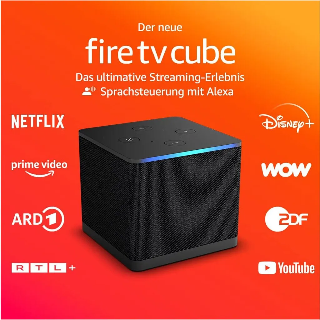 Box TV 4K Amazon Fire TV Cube 3ème Génération avec Alexa Intégrée Noir