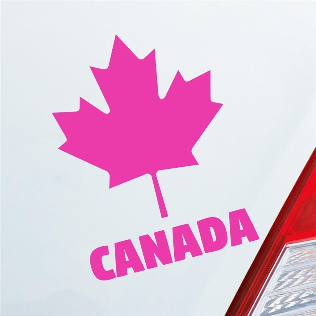 Auto Aufkleber Kanada Canada Ahornblatt maple leaf Urlaub Car 10x13 cm Pink Sticker Heckscheibenaufkleber