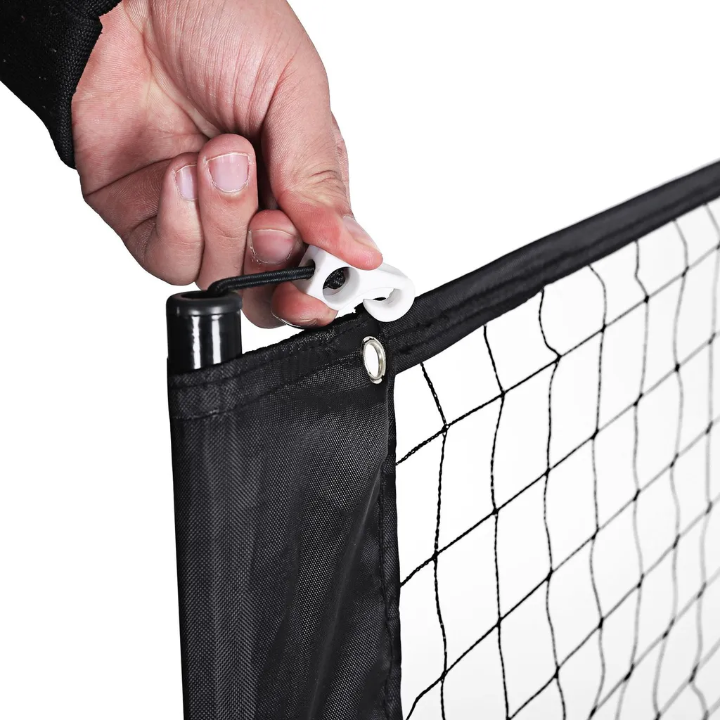 Filet de badminton portable noir réglable avec structure en acier 3m