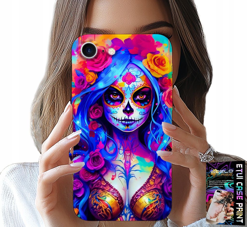 Etui Für Iphone Se / Se2 - Mexikanisch, Bunte Königin Des Todes