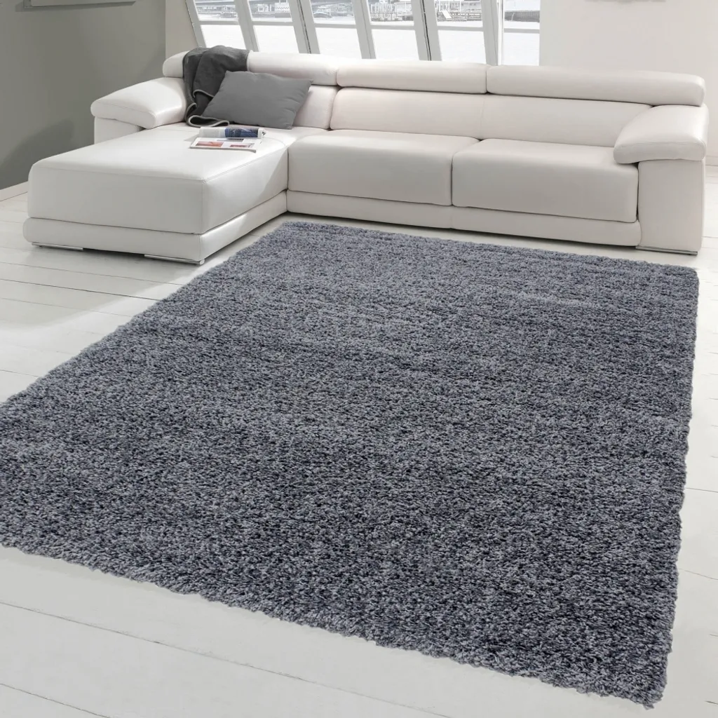 Tapis shaggy anti-poussière anthracite 160x230 cm facile à laver