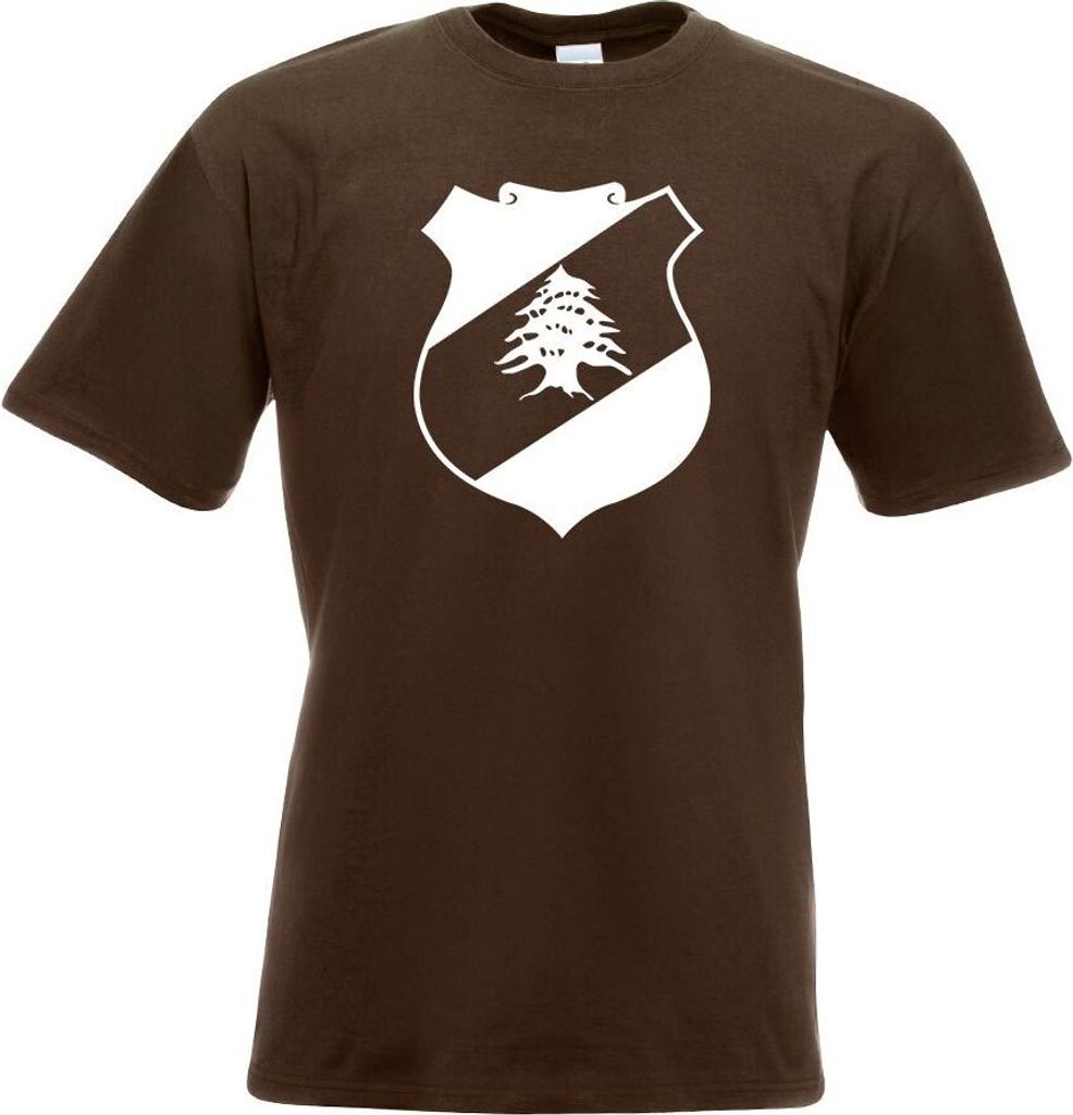 Kiwistar - T-Shirt - Chocolate - Libanon Wappen Motiv Bedruckt Funshirt Design Print - mit Motiv Bedruckt - Funshirt Design - Sport - Freizeit - He...