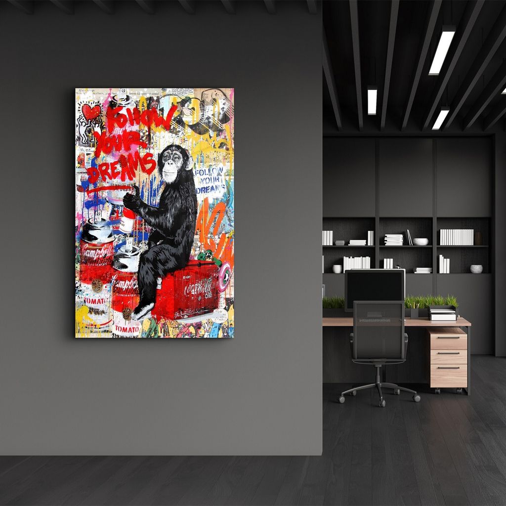 Wallity, CAM-6014 - 70 x 110, Acrylbild, Mehrfarbig, 100 % gehärtetes Glas, 70 x 110 cm