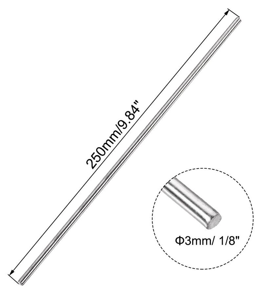 10 Stš¹ck 304 Metallstangen Garten, 3mm x 250mm Metallst?be fš¹r DIY Handwerk, Motorrad, Deko, Garten