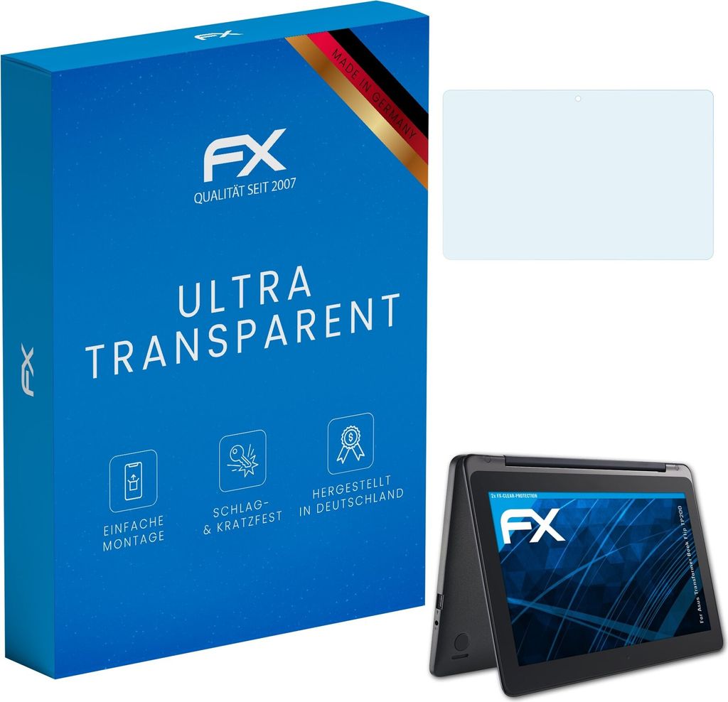 atFoliX FX-Clear 2x Schutzfolie kompatibel mit Asus Transformer Book Flip (TP200) Displayschutzfolie