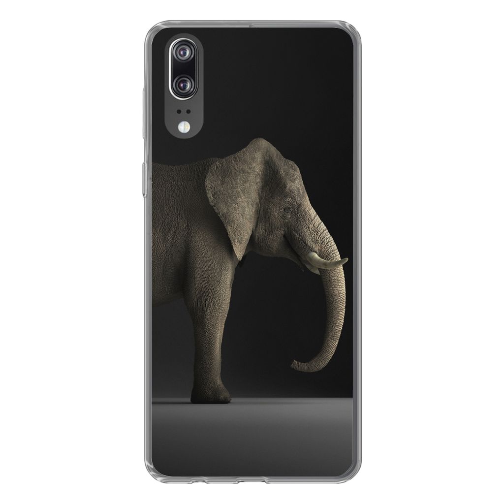 MuchoWow Handyhülle Schutzhülle Hülle für Huawei P20 Elefant - Tiere - Licht Silikon Softcase Handy Hülle - Hardcover