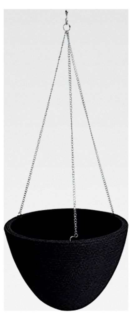 Blumenampel aus Kunststoff Ø 33 cm anthrazit - Hängeampel Pflanzschale
