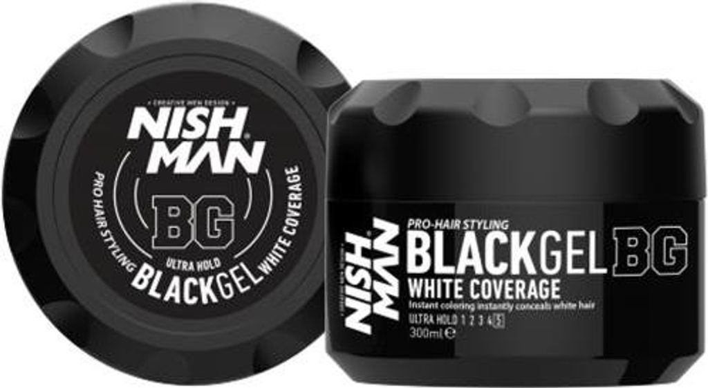 NISHMAN Schwarzes Gel Weißabdeckung 300ml - Sofortige Produktbild 