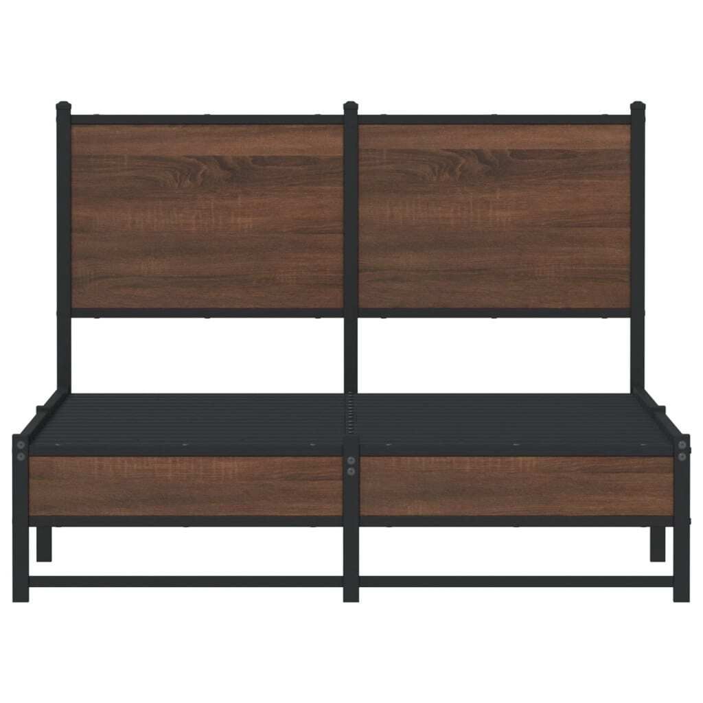"2026 Aktion"Metallbett - CLORIS - Doppelbett - Robust und langlebig - ohne Matratze Braun Eichen-Optik 120x200 cm - Einfache Montage - - DEMöbel6...