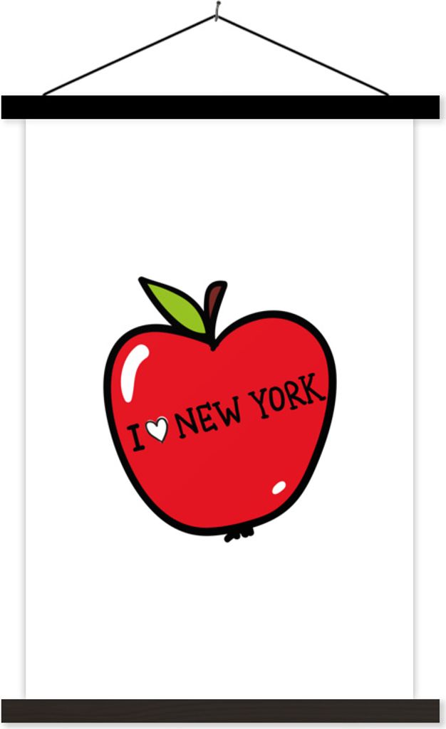 MuchoWow Textilposter New York - Apfel - Grün 120x180 cm mit schwarzem Rahmen - Fotos