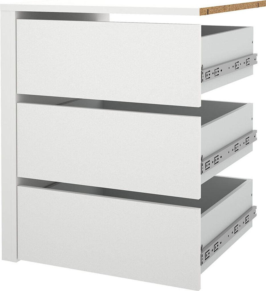Catania Schubladeneinsatz 3 Schubladen 57 cm bis 120 cm Kleiderschrank weiß