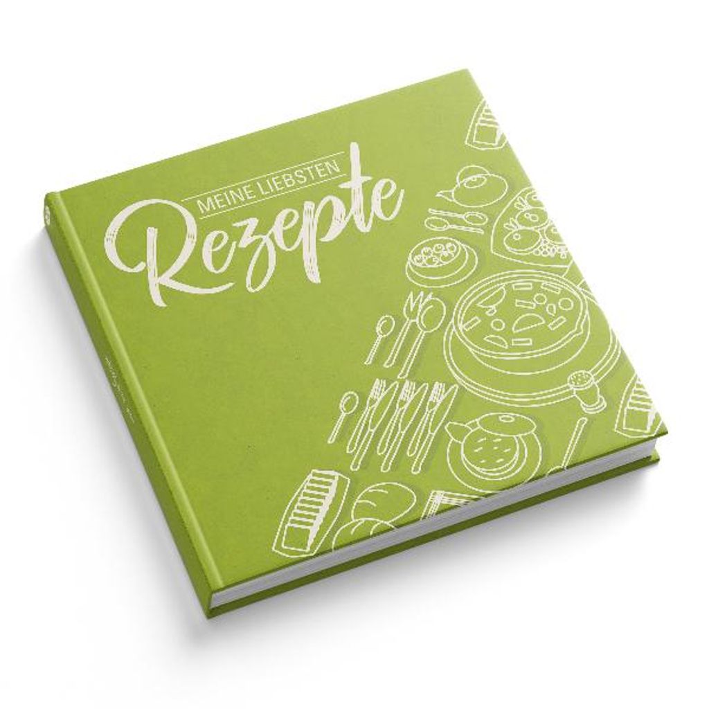 itenga Rezeptbuch Grün "Meine liebsten Rezepte" Kochbuch 88 Seiten 21x21cm
