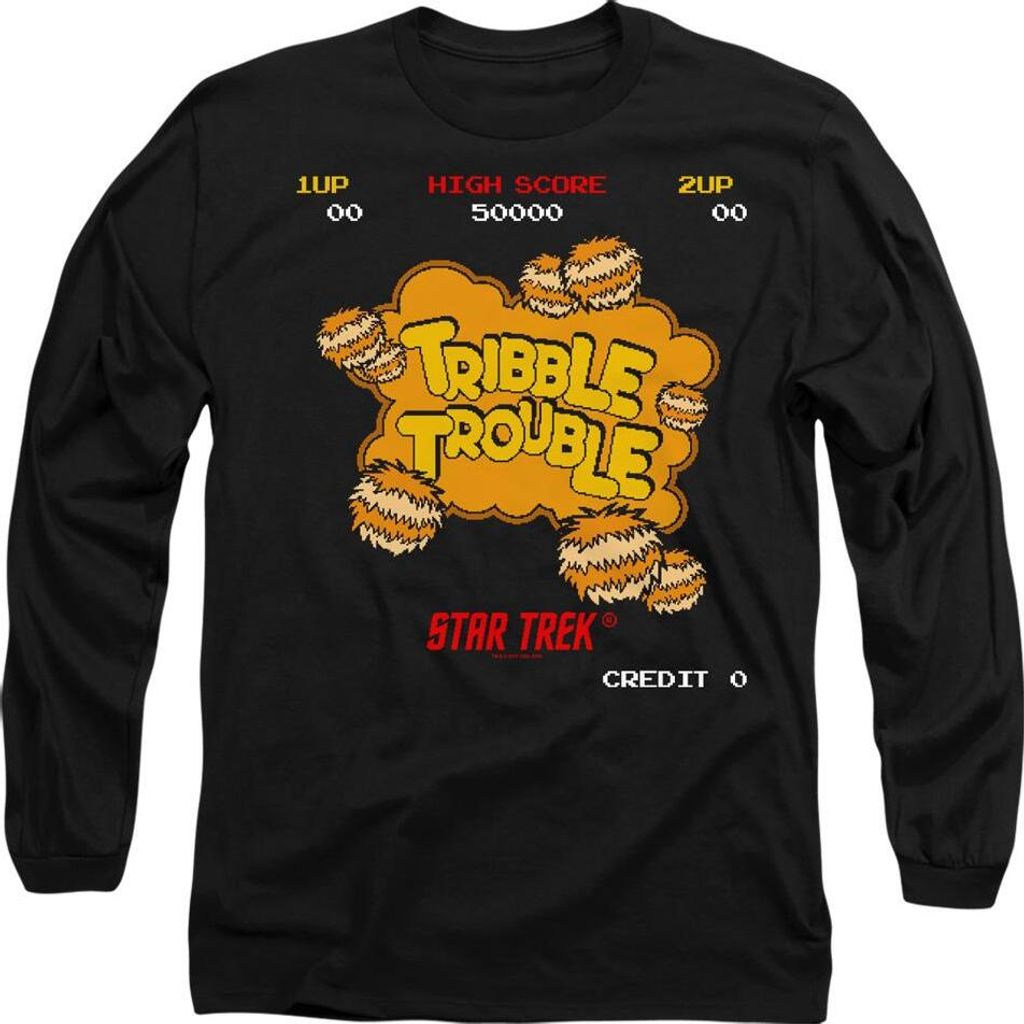 Star Trek - "Tribble Trouble" T-Shirt für Herren/Damen Uni TV9440 (XXL) (Schwarz)