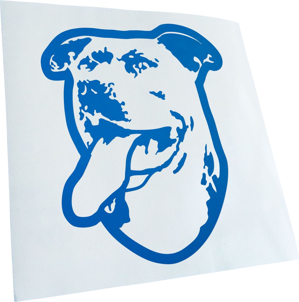 Kiwistar - Autoaufkleber - Staffordshire Bull Terrier Hund - Blau - 60x50cm - Aufkleber für Auto, Laptop, Fahrrad, LKW, Motorrad Mehrfarbig JDM De...