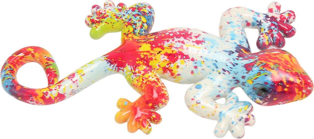 Gecko-Wanddekoration, leuchtende Farben, farbechtes Kunstharz, 15 cm lang und 7,9 cm breit, Eidechsen-Gartenskulptur zur Dekoration, Haus, Büro, T...