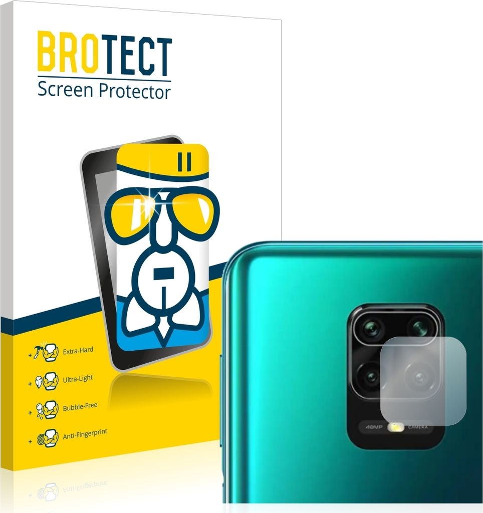 BROTECT Schutzglas für Xiaomi Redmi Note 9S / 9 Pro (NUR Kamera) Schutzfolie Panzer Folie Glas Display Schutz klar
