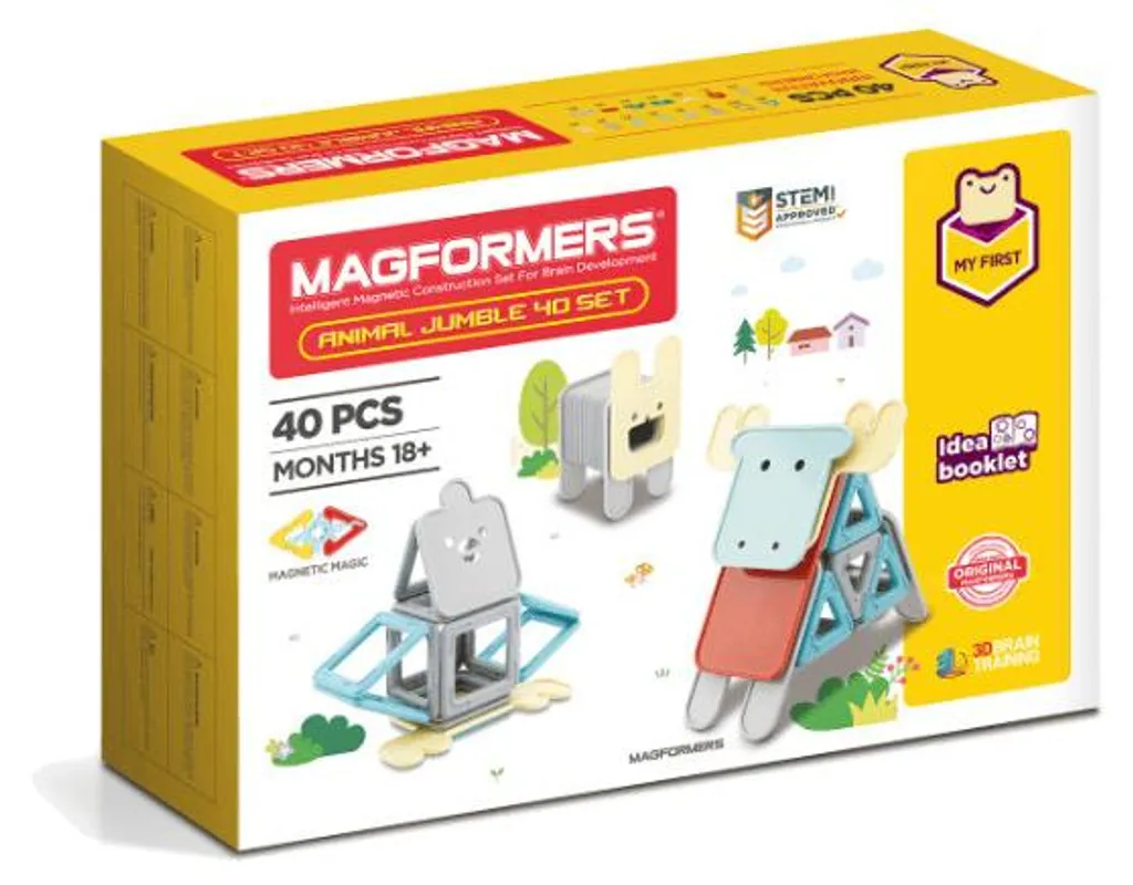 Magformers Animaux 40 pièces : Aimants puissants et formes géométriques