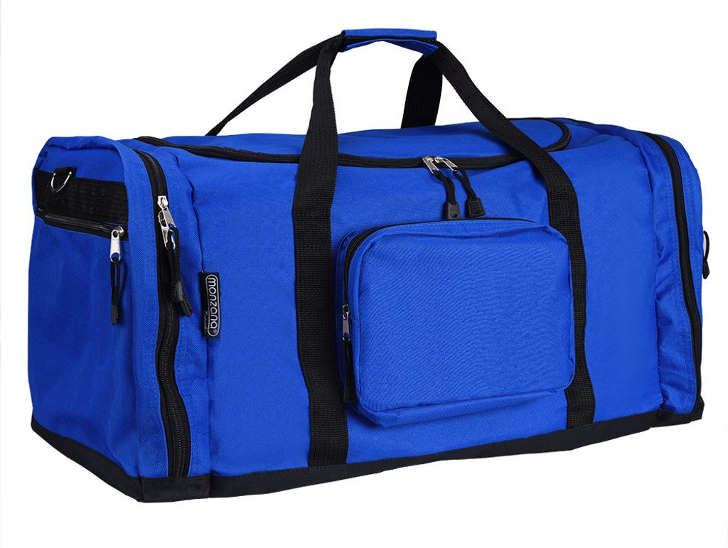 MONZANA® Reisetasche 90L 70x35x35cm Schultergurt Pad Abnehmbar Verstellbar Front & Seitenfächer Standfüße Weekender Duffelbag Sporttasche Blau