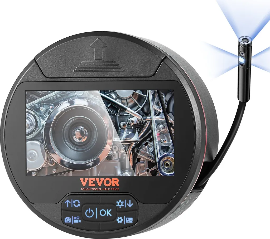 Caméra tube endoscopique HD 720p avec écran couleur et double éclairage