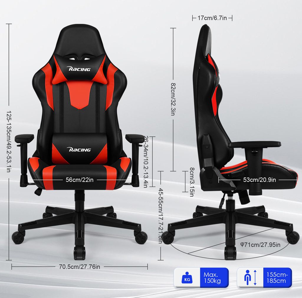 Aiibot Gaming Stuhl Bürostuhl Ergonomisch Schreibtischstuhl Produktbild 7