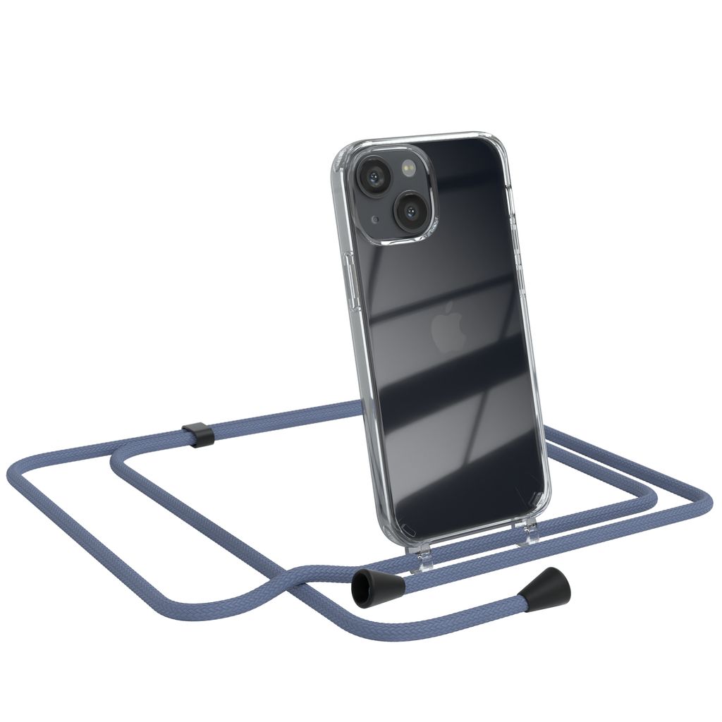 EAZY CASE Handykette kompatibel mit Apple iPhone 13 Mini, Handyhülle mit Umhängeband, Handykordel, Schutzhülle Clear, Band in Grün