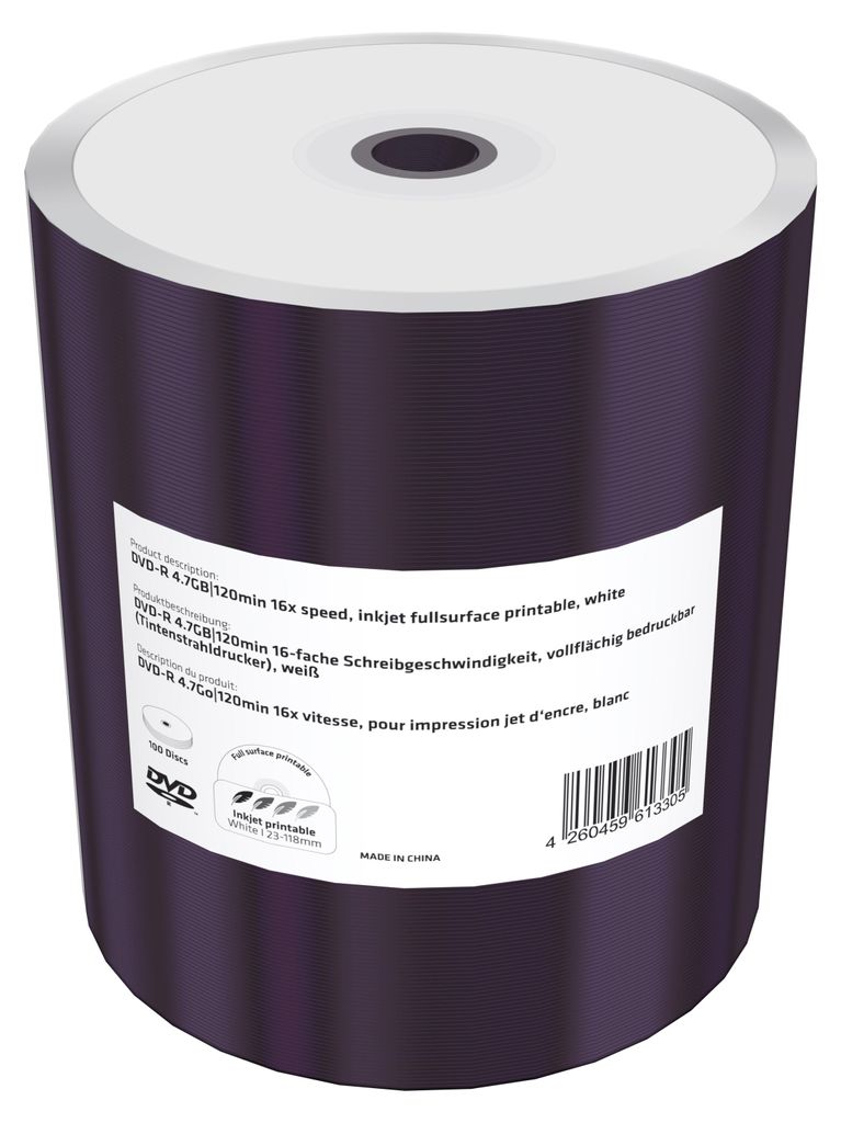 MediaRange MR413-SHRINK, DVD-R, 120 mm, Druckbar, Produktbild 